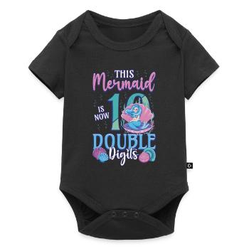 This mermaid is now 10, double digits - Baby Premium short-sleeve bodysuit - black - Front