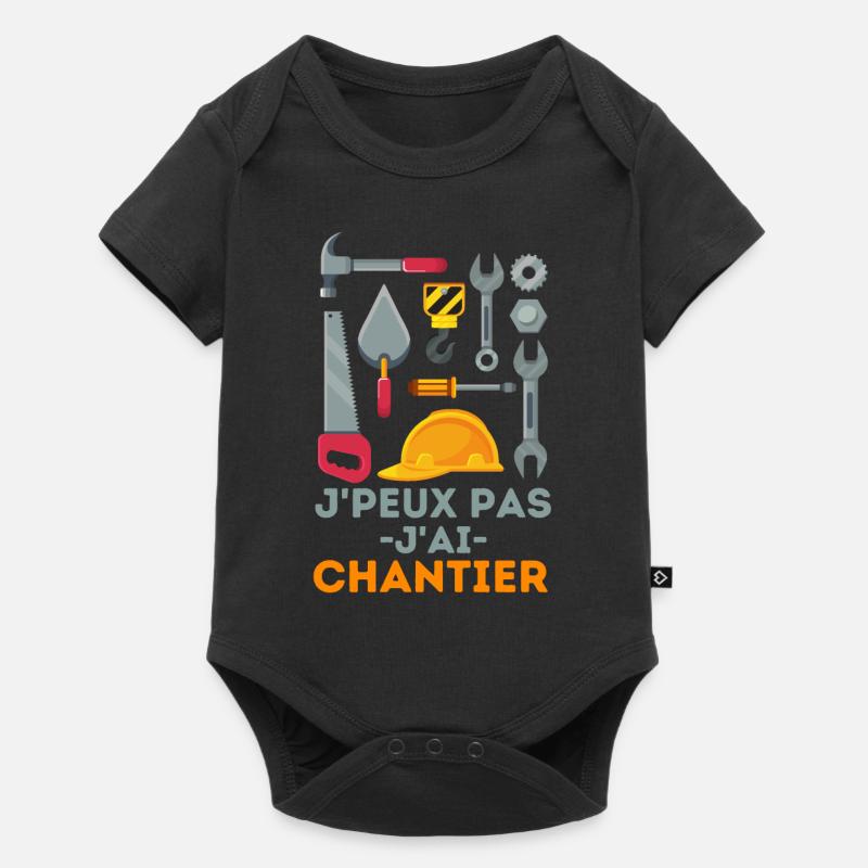 chantier de construction worker maçon - Body à manches courtes Premium Bébé - noir