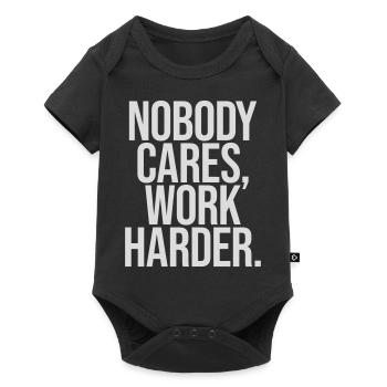 nobody cares work harder - Baby Premium short-sleeve bodysuit - black - Front
