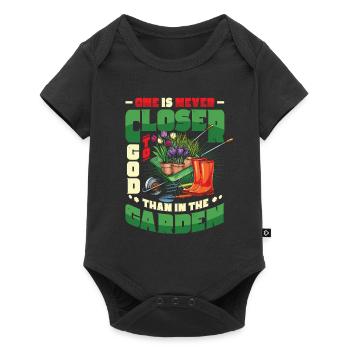 You are never closer to God than in the garden - Baby Premium short-sleeve bodysuit - black - Front