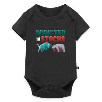 Addicted to Stocks, Bull Bear Stock Market - Baby Premium short-sleeve bodysuit - black - Front