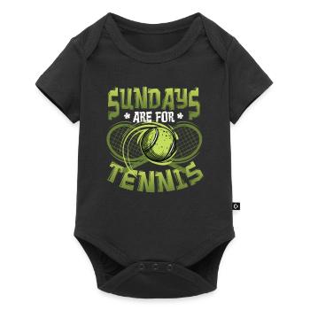 Les dimanches sont pour les joueurs de tennis - Body à manches courtes Premium Bébé - noir - Devant