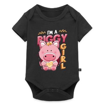 Chez A Piggy Girl, amoureux des cochons - Body à manches courtes Premium Bébé - noir - Devant