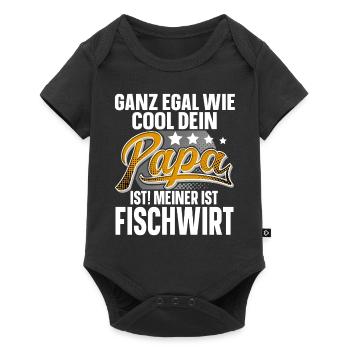 Fischwirt Papa Vater Vatertag Cooler Papa - Baby Premium Kurzarmbody - Schwarz - Vorne
