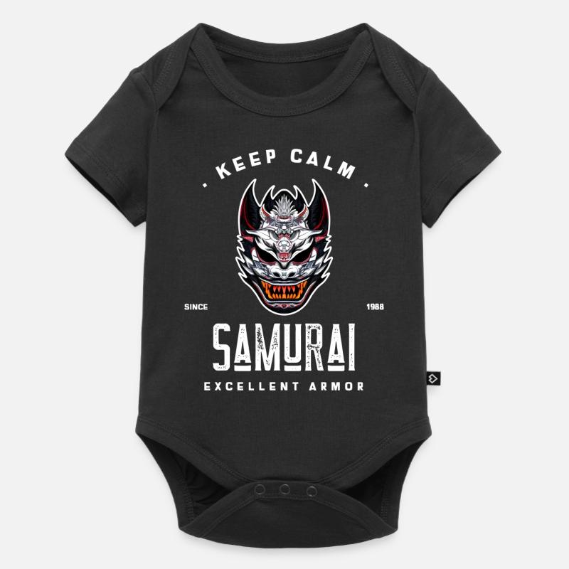 keep calm samurai since 1988 excellent armor - Baby Premium short-sleeve bodysuit - black
