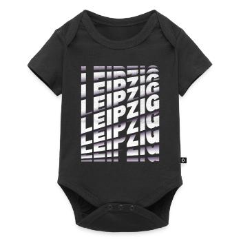Leipzig Germany City Font Skyline Home - Baby Premium short-sleeve bodysuit - black - Front