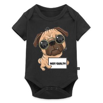 Drôle de chemise de chien - Non coupable - Body à manches courtes Premium Bébé - noir - Devant