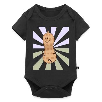 Erdnuss Nuss Nüsse frech fröhlich Kind Baby - Baby Premium Kurzarmbody - Schwarz - Vorne