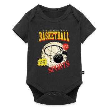 Basketball Basketballer Korb Spieler Sport Vintage - Baby Premium Kurzarmbody - Schwarz - Vorne