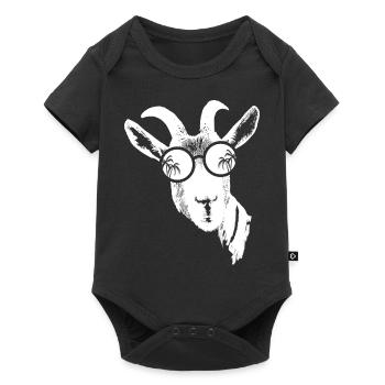 Ziege Tierliebhaber Naturfans Sonnenbrille Ziegenl - Baby Premium Kurzarmbody - Schwarz - Vorne