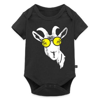 Ziege Tierliebhaber Naturfans Sonnenbrille Ziegenf - Baby Premium Kurzarmbody - Schwarz - Vorne