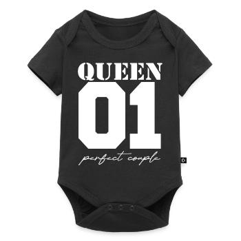 King and Queen Queen couple white - Baby Premium short-sleeve bodysuit - black - Front