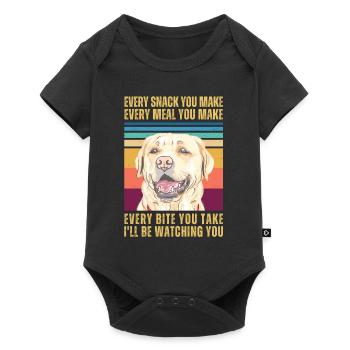 WATCHING RETRIEVER - Baby Premium short-sleeve bodysuit - black - Front