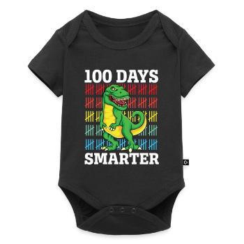 100 Days Smarter 100 th day of school Dinosaur - Baby Premium short-sleeve bodysuit - black - Front