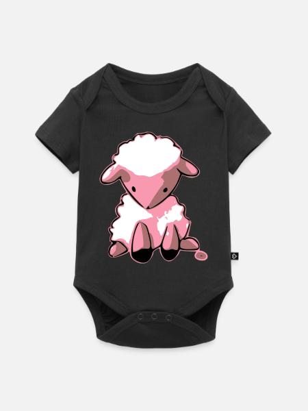 Milo das kleine Schaf - Baby Premium Kurzarmbody - Schwarz