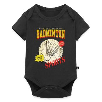 Badminton Badminton Sport Player Vintage Rétro - Body à manches courtes Premium Bébé - noir - Devant