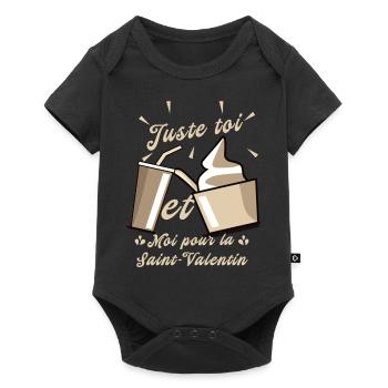 Juste toi et moi pour la Saint-Valentin - Body à manches courtes Premium Bébé - noir - Devant