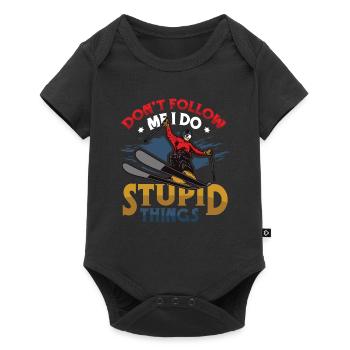 Ne me suivez pas, je fais des choses stupides - Body à manches courtes Premium Bébé - noir - Devant