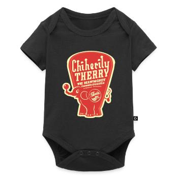 Chiherily Therry Elefant - Baby Premium Kurzarmbody - Schwarz - Vorne