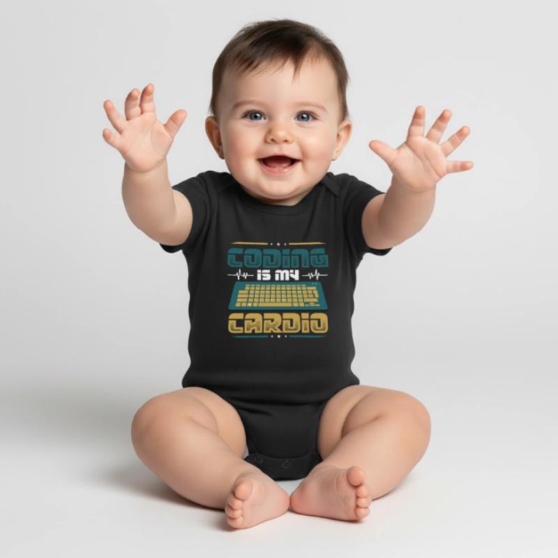 Coding Is My Cardio, Code Programmer Baby Premium short-sleeve bodysuit