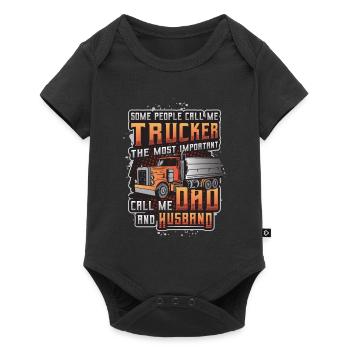 Trucker, Husband, Truck Driver, Dad - Baby Premium short-sleeve bodysuit - black - Front