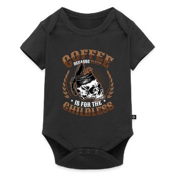 Coffee because sleep is tired for childless people - Baby Premium short-sleeve bodysuit - black - Front