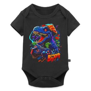 Dinosaur Gamer - Body à manches courtes Premium Bébé - noir - Devant