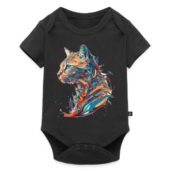 Colorful Vector cat for cat lovers - Baby Premium short-sleeve bodysuit - black - Front