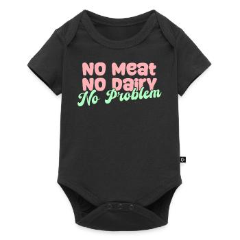 Pas de viande, pas de produits laitiers, pas de problème, végétalien - Body à manches courtes Premium Bébé - noir - Devant