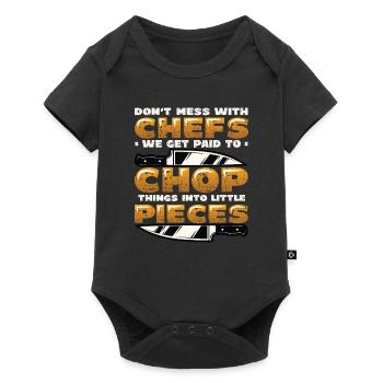 Leg dich nicht mit dem Chefkoch an - Baby Premium Kurzarmbody - Schwarz - Vorne