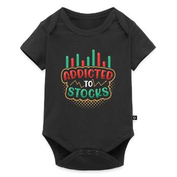 Addicted to stocks, bull bear stock market - Baby Premium short-sleeve bodysuit - black - Front