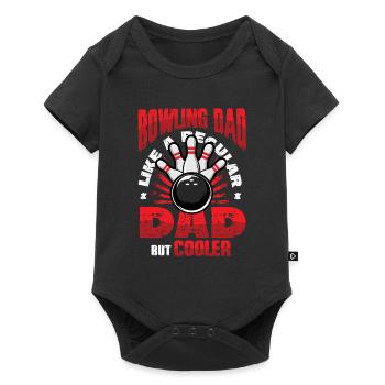 Bowling Dad, Wie Ein Normaler Dad, Aber Cooler - Baby Premium Kurzarmbody - Schwarz - Vorne