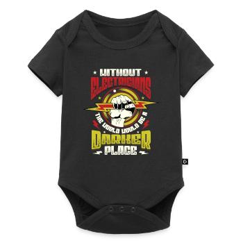 Without electricians, the world would be a darker place - Baby Premium short-sleeve bodysuit - black - Front