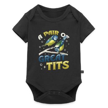Une paire d’ornithologues géniaux - Body à manches courtes Premium Bébé - noir - Devant