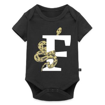 Lettre f serpent - Body à manches courtes Premium Bébé - noir - Devant