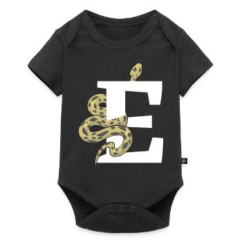 Letter e snake - Baby Premium short-sleeve bodysuit - black - Front