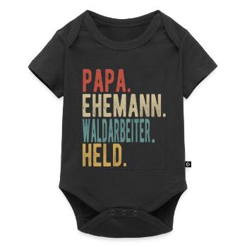Waldarbeiter Papa Ehemann Held - Baby Premium Kurzarmbody - Schwarz - Vorne