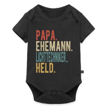 Lichttechniker Papa Ehemann Held - Baby Premium Kurzarmbody - Schwarz - Vorne