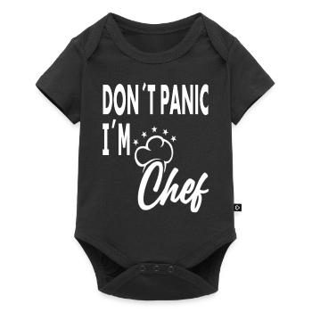 Pas de panique, je suis chef, cuisinier, chapeau de chef, cadeau - Body à manches courtes Premium Bébé - noir - Devant