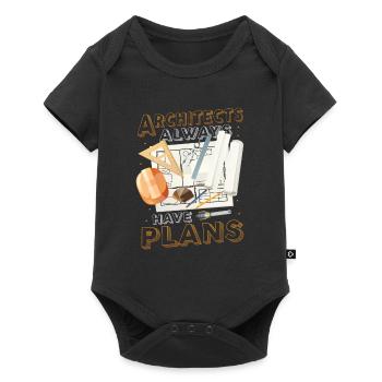 Architects always have plans, architecture - Baby Premium short-sleeve bodysuit - black - Front