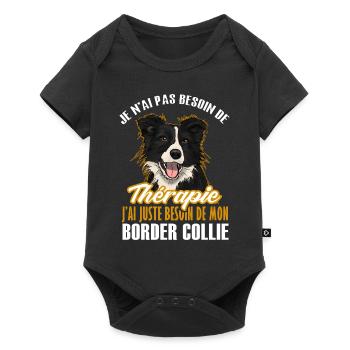 Pas besoin de thérapie juste mon border collie 1 - Body à manches courtes Premium Bébé - noir - Devant