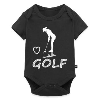 J’adore jouer au golf golfeur golf terrain cadeau - Body à manches courtes Premium Bébé - noir - Devant