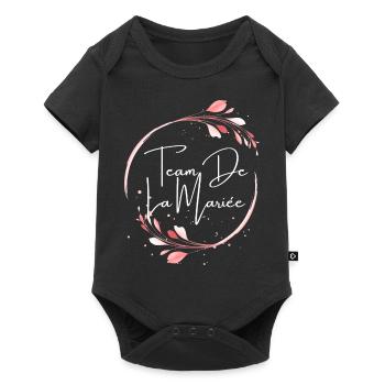 Team de la mariée floral - Body à manches courtes Premium Bébé - noir - Devant