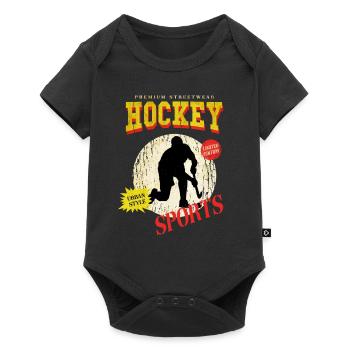 Hockey Field Hockey Player Sports Fan Vintage Retro - Baby Premium short-sleeve bodysuit - black - Front