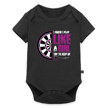 Je sais que je joue comme une fille - Body à manches courtes Premium Bébé - noir - Devant
