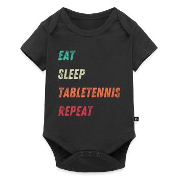 Witzige Tischtennissprüche - Baby Premium Kurzarmbody - Schwarz - Vorne