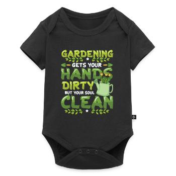 Gardening gets your hands dirty - Baby Premium short-sleeve bodysuit - black - Front