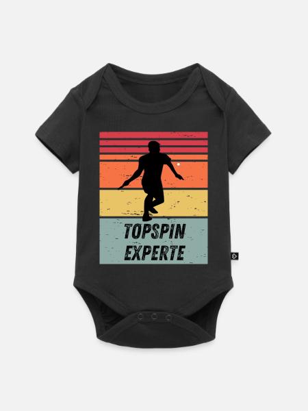 Topspinexperte - Baby Premium Kurzarmbody - Schwarz