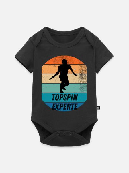 Topspinexperte - Baby Premium Kurzarmbody - Schwarz