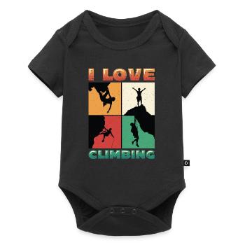 I love rock climbing, rock climbing - Baby Premium short-sleeve bodysuit - black - Front